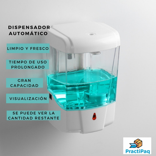 Imagen 2 de 4 de Dispensador Gel / Jabon Automatico 700 Ml Facturado