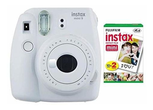 Cámara Fujifilm Instax Mini 9, Blanca Con 1 Film Twin Pack