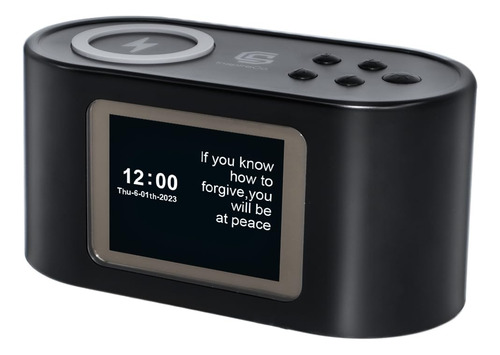 Reloj Despertador Digital Con Cotizaciones Y Carga Inalámbr