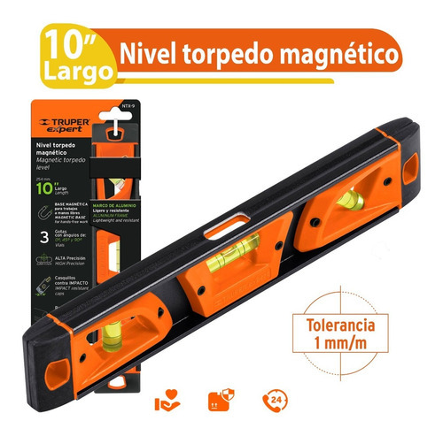 Nivel Magnetico Expert 10 Pulgadas 3 Aguas - Truper 