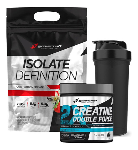 Kit Isolate Definition + Creatina Double Force - Bodyaction Sabor Baunilha