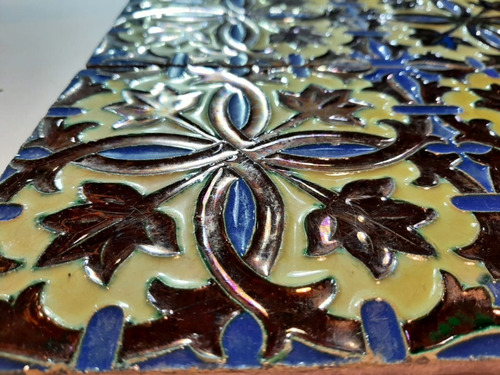Imagen 7 de 8 de Antiguo Conjunto Mayólicas Triana Relieve Motivo Floral 7632