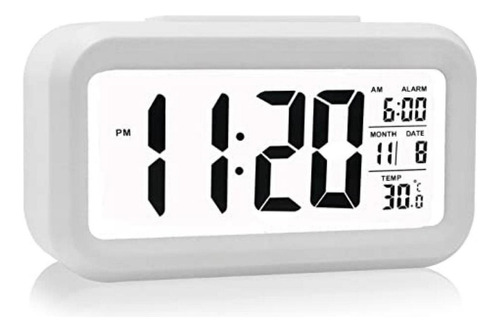 Reloj Alarma Despertador Digital Con Pantalla Lcd Blanco / K