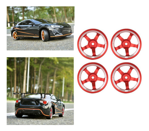 4 Unids/set 1/10 Rc Llanta De Coche Para 1/10 Hsp Hpi Rojo