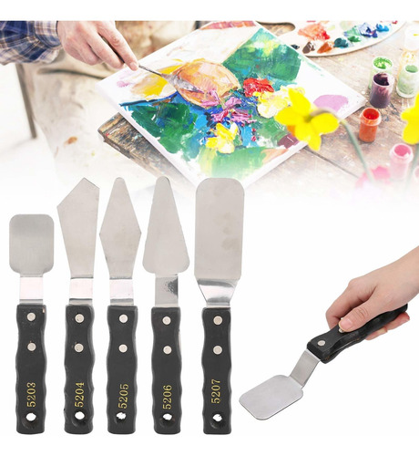 Beufee Juego 5 Cuchillo Paleta Arte Pintura Acero Inoxidable