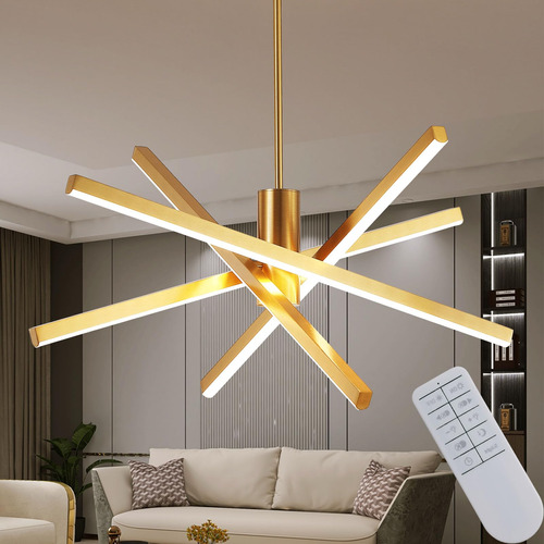 Ababaq Candelabro Led Moderno Dorado, Regulable, 4 Luces, Il