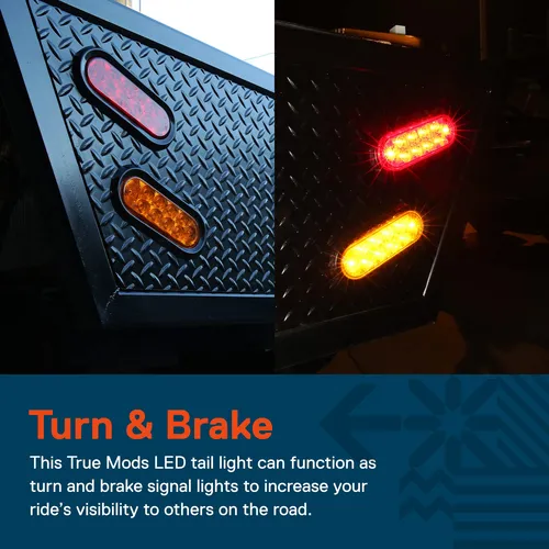 Kit De Luces Traseras True Mods 6 Led Ovaladas Rojas, 2 Unid