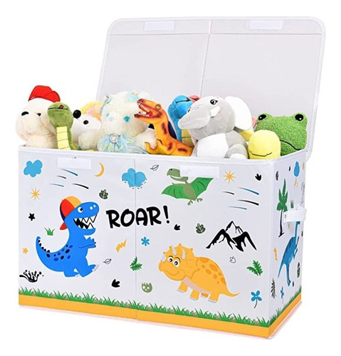 Caja De Juguetes De Dinosaurio Para Niños, Plegable, De 25.