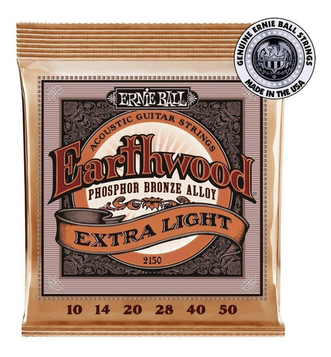 Encordoamento Ernie Ball Earthwood 2150 .010 Para Violão