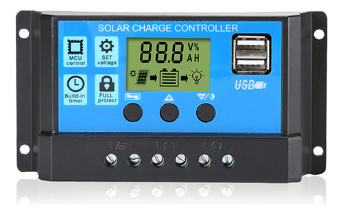 Controlador De Carga Y Descarga Solar 30a Lcd Ajustable