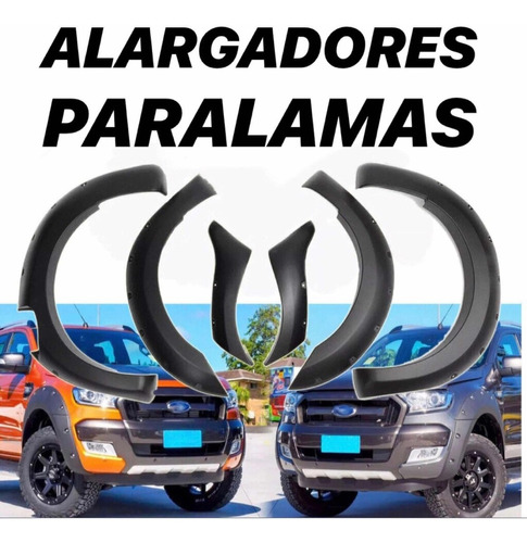 Alargador Paralamas Ford Ranger 2017 2018 2019 Preto