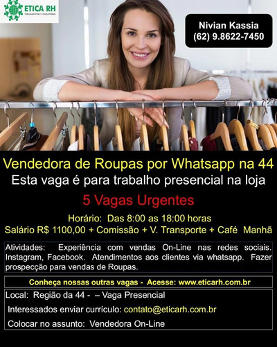 Imagem 1 de 1 de Vendedora De Roupas Na 44