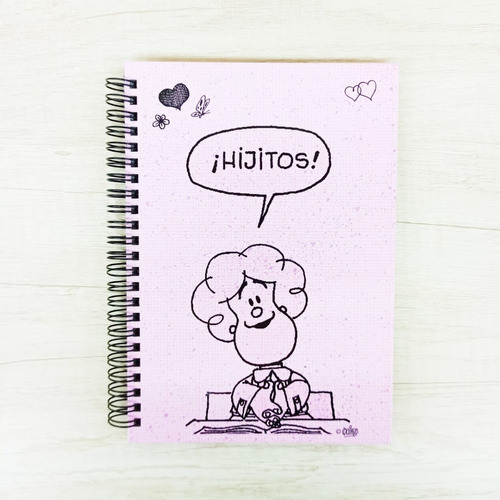 Cuaderno A5 Rayado Mafalda Educacion Rosa - Tapa Dura