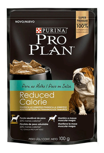 Alimento Pro Plan OptiFit Reduced Calorie para cão adulto todos os tamanhos sabor peru em saco de 100g