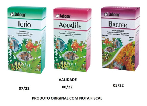 Labcon Kit Medicamentos Para Aquário - Ictio Aqualife Bacter