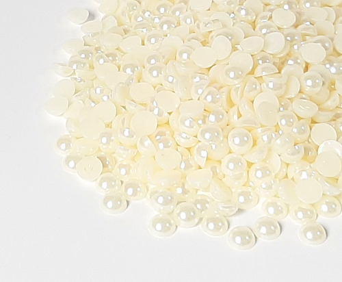 Meia Perola Abs Sem Furos 6mm Pacote 500 Gramas