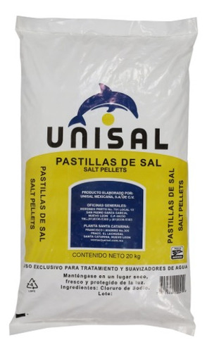 Sal En Pellets Para Suavizador Saco De 20kg Unisal