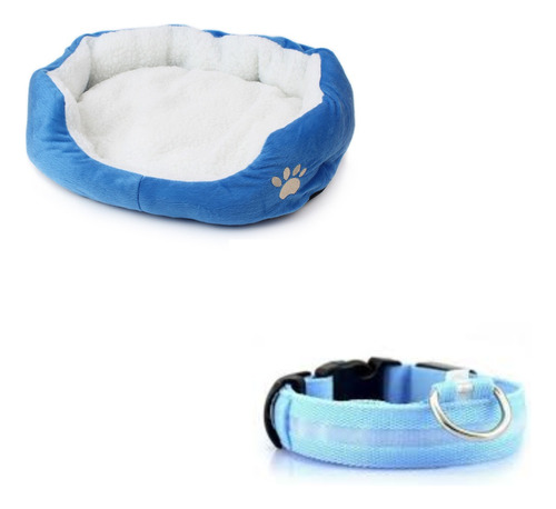 Cama Cucha Para Mascota Perro/gato + Collar Luminoso Led