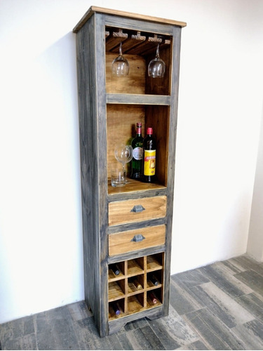 Mueble De Vinos, Bodega Estilo Industrial Alta. Mercado Home