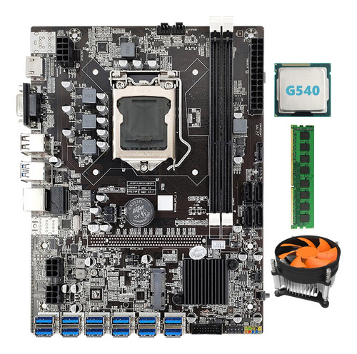 Placa Base De Minería B75 Btc De 12 Pcie A Usb Lga1155 Con G