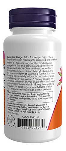 Suplemento Vitamina B12 Metil B-12, 10 000 Mcg, 60 Pastillas