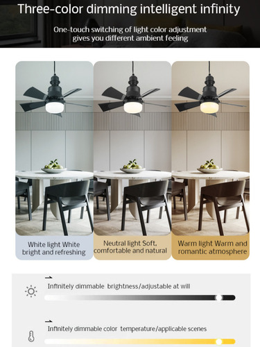 Luz De Ventilador Para Dormitorio Y Sala De Estar, Comfort