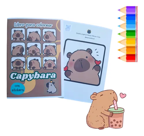 Libro Para Pintar Capibara Con Stickers