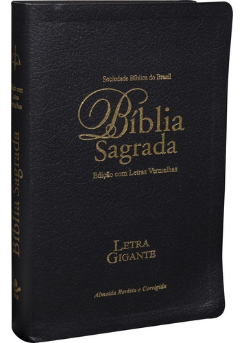 Bíblia Sagrada Letra Gigante com índice digital - Couro bonded Preta: Almeida Revista e Corrigida (ARC) com Letras Vermelhas, de Sociedade Bíblica do Brasil. Editorial Sociedade Bíblica do Brasil en português, 2014