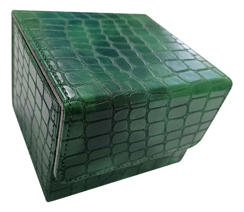 Cajas De Cartas De Baraja De Cuero Pu, Tamaño Grande, Verde