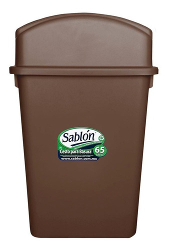 Bote De Basura 65l Tapa Balancín Lateral Color Caf