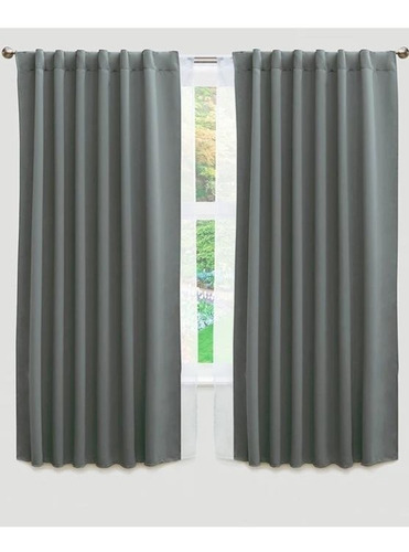 Cortina De Ambiente Blackout Textil 2 Paños Presilla Oculta