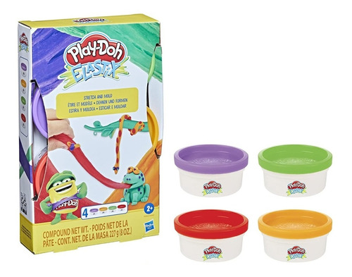 Masas Play Doh Elastix Estira Y Moldea X 4 Potes 227grs