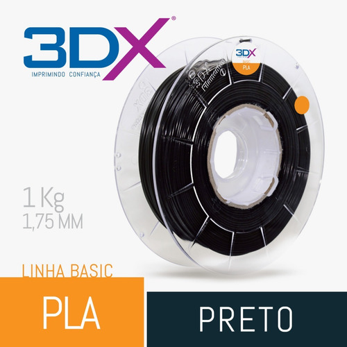 Imagem 2 de 3 de Filamento Pla Preto 1,75 Mm | 1kg | Basic Full