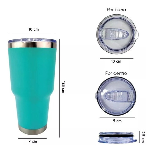 Imagen 2 de 3 de Vaso Térmo Térmico 30oz Acero Inoxidable Viaje Caliente Frio