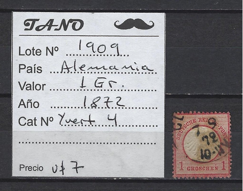 Lote1909 Alemania 1 Groschen Año 1872 Yvert# 4