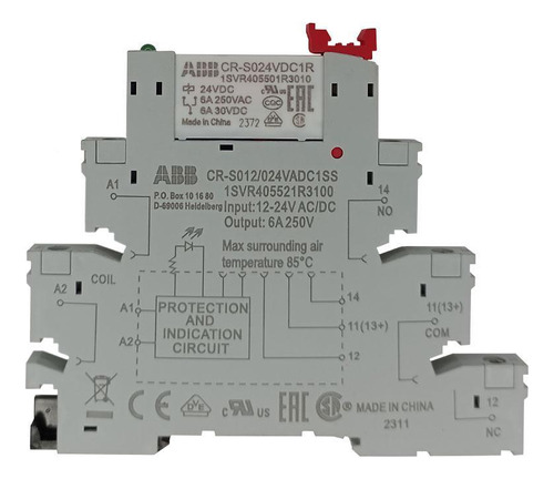 Relé Interface 1 Naf 6a 24v Cr-s024vdc1r + Base