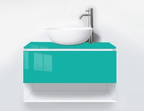 Mueble De Baño Colgante 90x45 Color Aguamarina