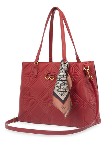 Bolsa Satchel Cloe Yaxim Grande Color Rojo
