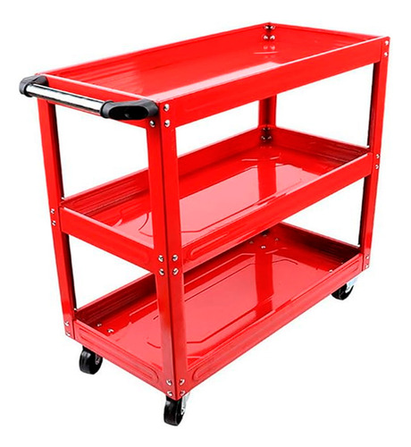 Carro Caja Herramientas Multiuso Mecanico 3 Niveles Rojo