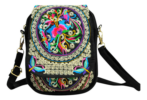 Mochila Bordada De Estilo Étnico B Wallet Para Mujer Con Min
