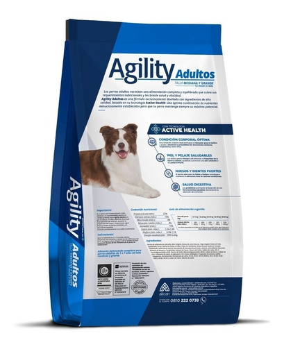 Alimento Agility Active Health para perro adulto de raza mediana y grande sabor mix en bolsa de 20 kg