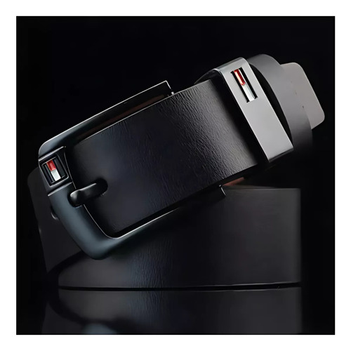 Cinturón De Piel Hombre Excelente Calidad Ocio De Negocios Color Negro 125cm