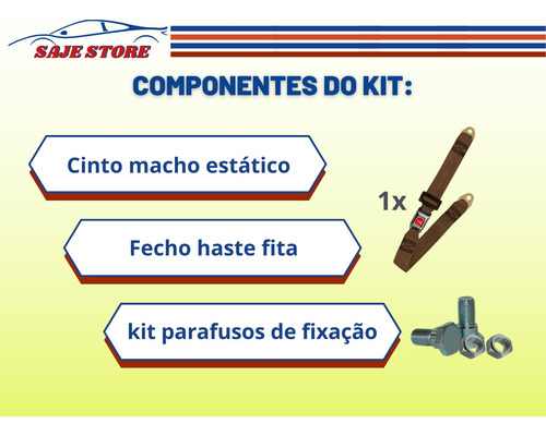 Cinto Segurança Tipo Americano Galaxie Fecho Cromado 2 Ponto