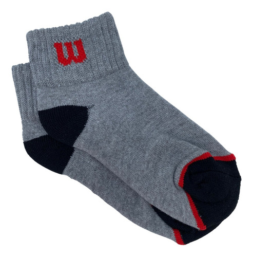 Calcetas De Niños Wilson 6 Pares Blanco Gris Y Negro Liso 17.5-21.5cm