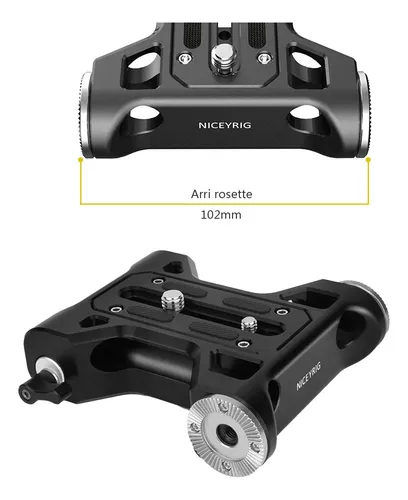 NICEYRIG Carril OTAN con Adaptador de Montaje de Roseta Doble aplicable con Montaje de Roseta para cámara de Hombro