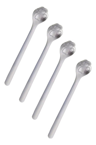 4pcs Cuchara De Pata De Gato De Acero Inoxidable