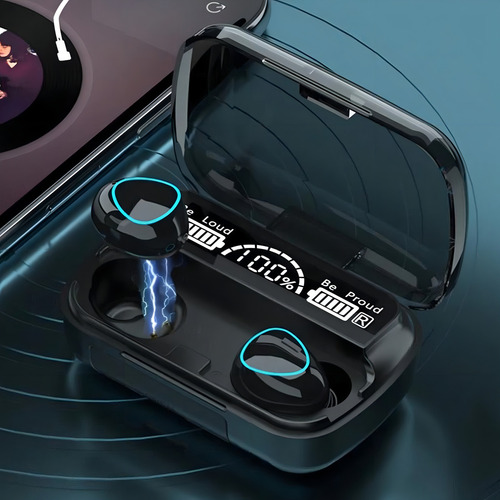 Fone De Ouvido Bluetooth Tws M10 Resistente A Água Com Nf-e Cor Preto