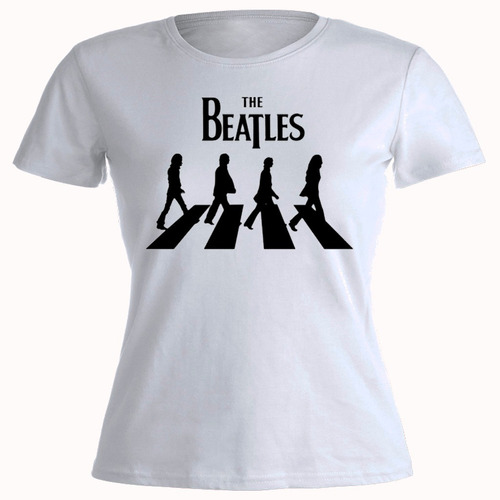 Remera Mujer Algodón Estampada The Beatles Abbey Road Roc