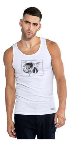 Camiseta Tank Top Sin Mangas Para Hombre Carpe Diem Calavera