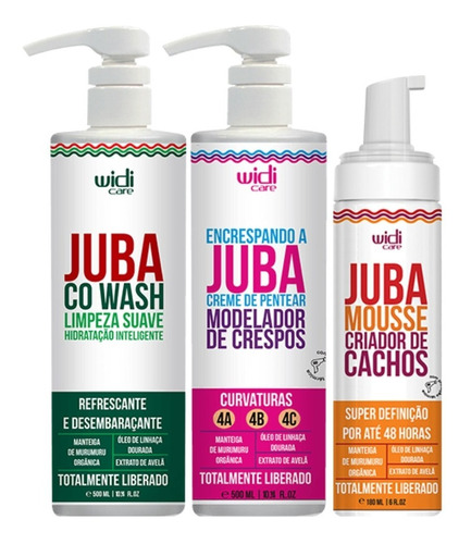 Kit Widi Care Cachos Encrespando A Juba+juba Mousse+co Wash